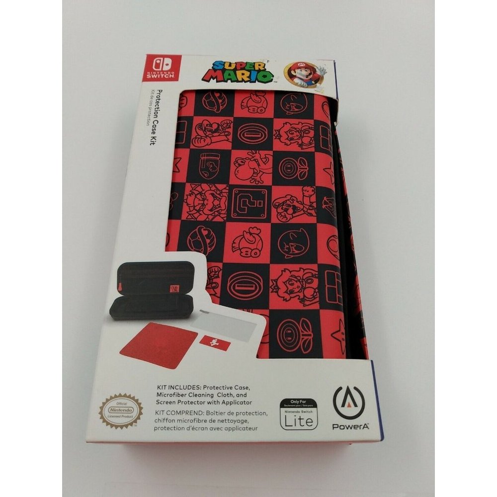 Nintendo Switch Lite Protection Case Kit Super Mario Checkerboard New